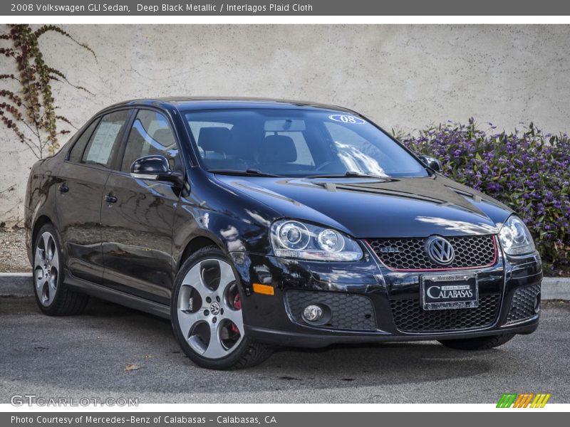 Deep Black Metallic / Interlagos Plaid Cloth 2008 Volkswagen GLI Sedan