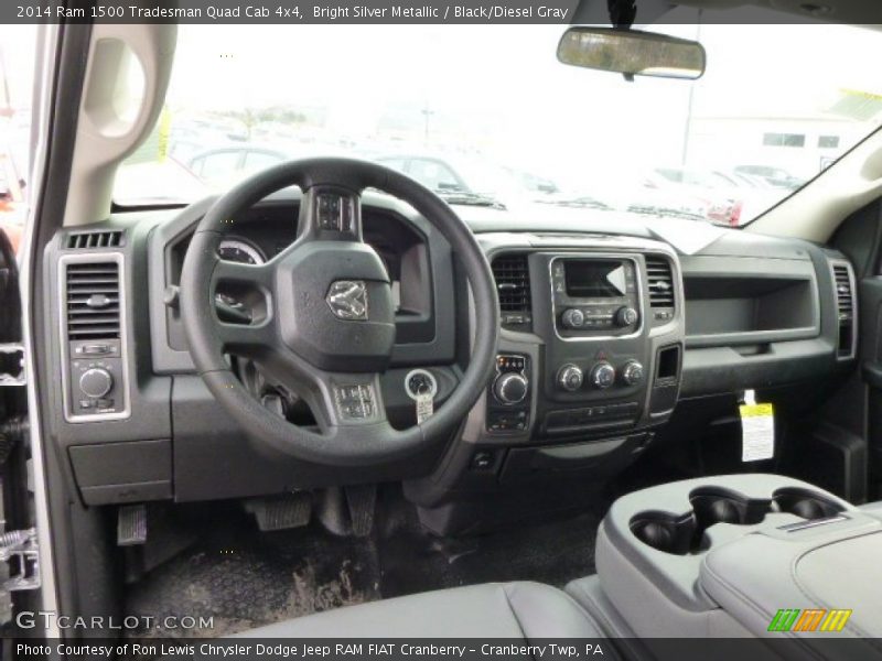 Bright Silver Metallic / Black/Diesel Gray 2014 Ram 1500 Tradesman Quad Cab 4x4