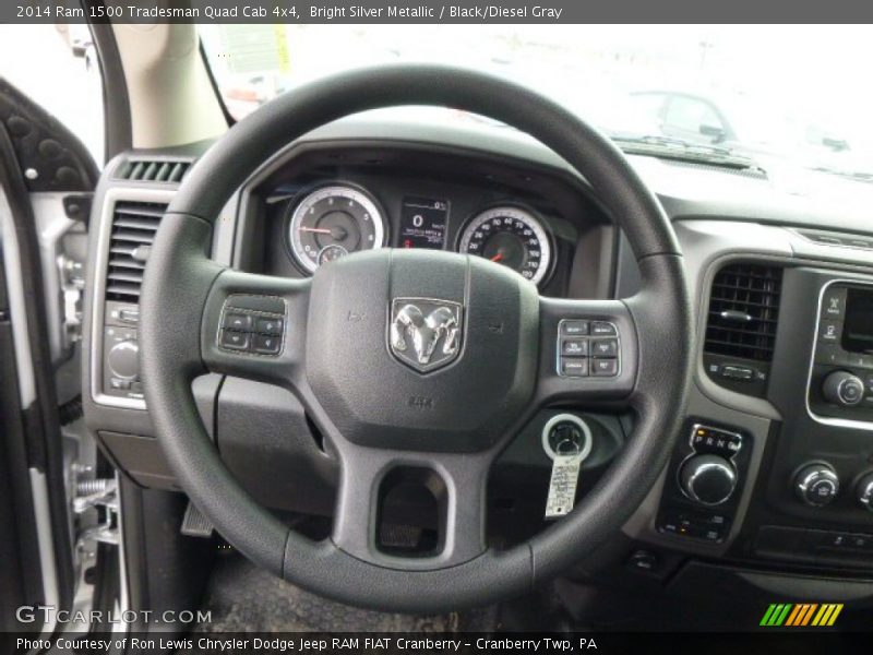 Bright Silver Metallic / Black/Diesel Gray 2014 Ram 1500 Tradesman Quad Cab 4x4