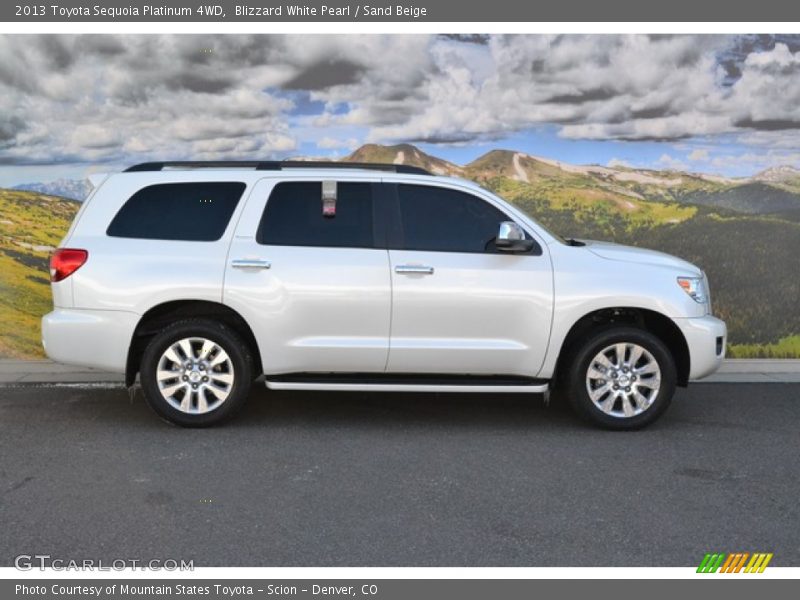 Blizzard White Pearl / Sand Beige 2013 Toyota Sequoia Platinum 4WD