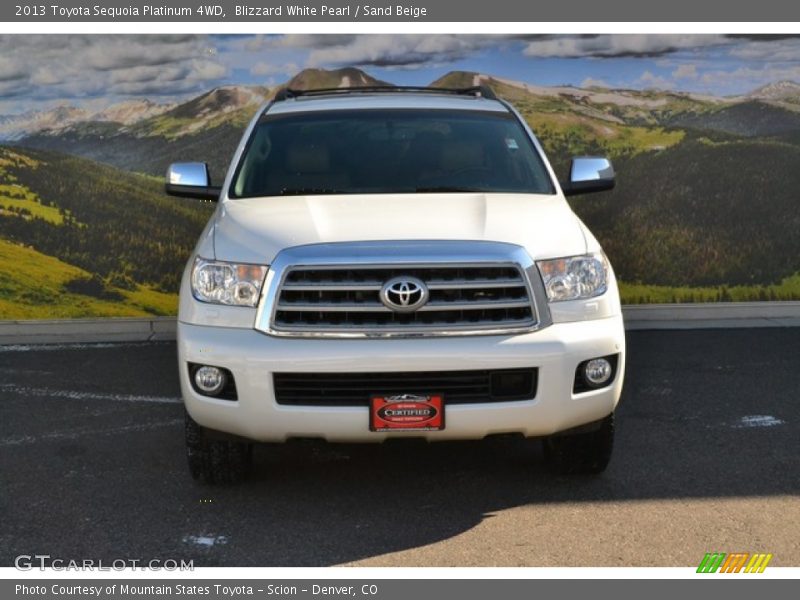 Blizzard White Pearl / Sand Beige 2013 Toyota Sequoia Platinum 4WD