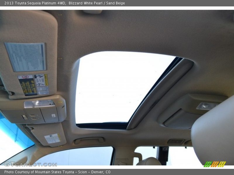 Blizzard White Pearl / Sand Beige 2013 Toyota Sequoia Platinum 4WD