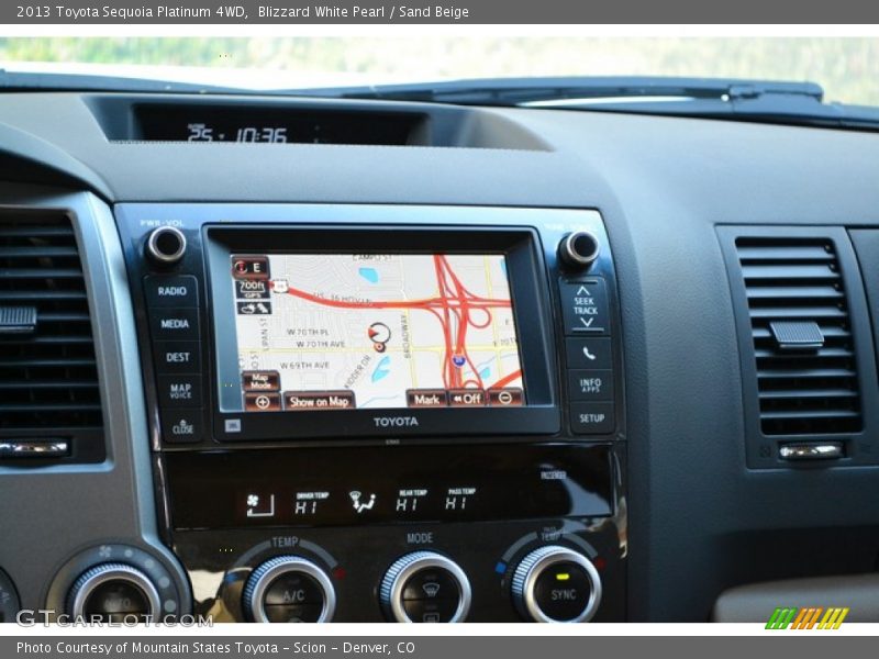 Blizzard White Pearl / Sand Beige 2013 Toyota Sequoia Platinum 4WD