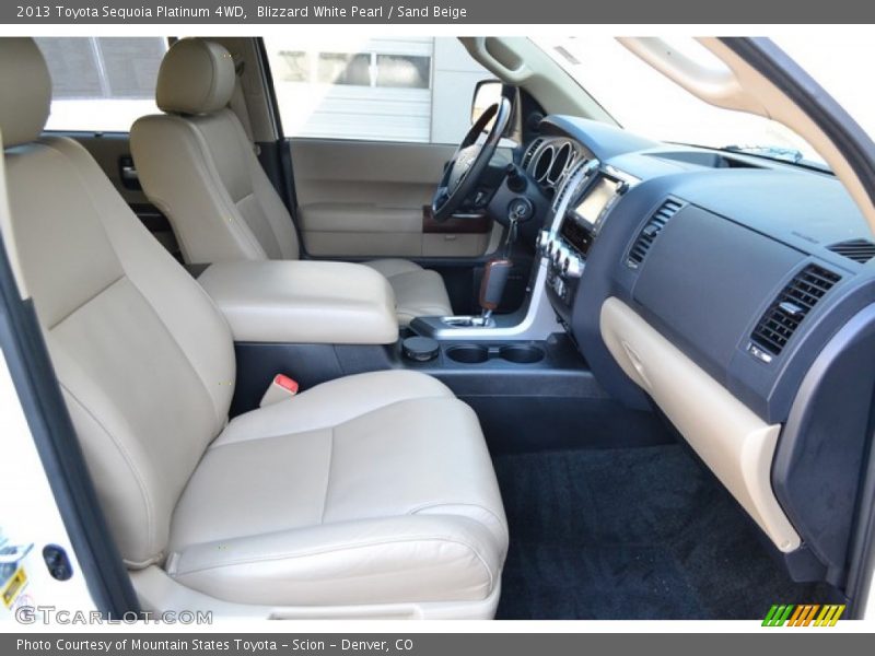Blizzard White Pearl / Sand Beige 2013 Toyota Sequoia Platinum 4WD