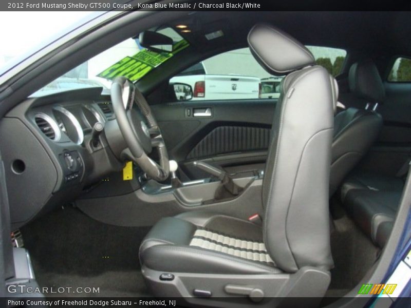 Kona Blue Metallic / Charcoal Black/White 2012 Ford Mustang Shelby GT500 Coupe