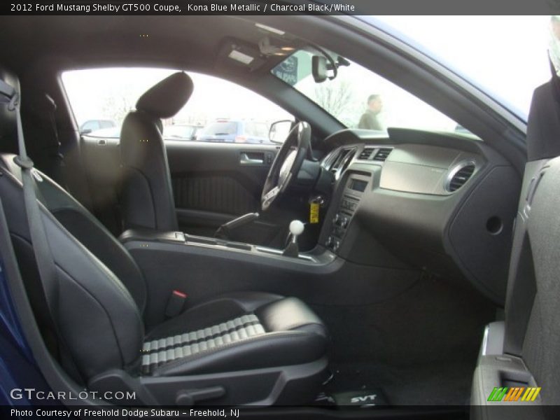 Kona Blue Metallic / Charcoal Black/White 2012 Ford Mustang Shelby GT500 Coupe