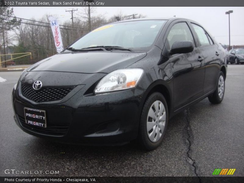 Black Sand Pearl / Dark Gray 2012 Toyota Yaris Sedan