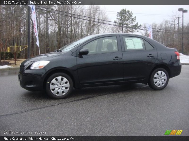 Black Sand Pearl / Dark Gray 2012 Toyota Yaris Sedan