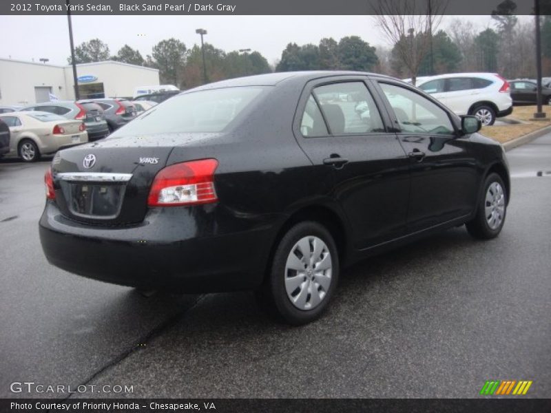 Black Sand Pearl / Dark Gray 2012 Toyota Yaris Sedan