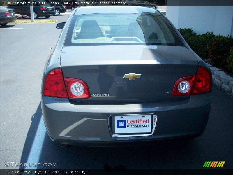 Dark Gray Metallic / Cocoa/Cashmere 2009 Chevrolet Malibu LS Sedan