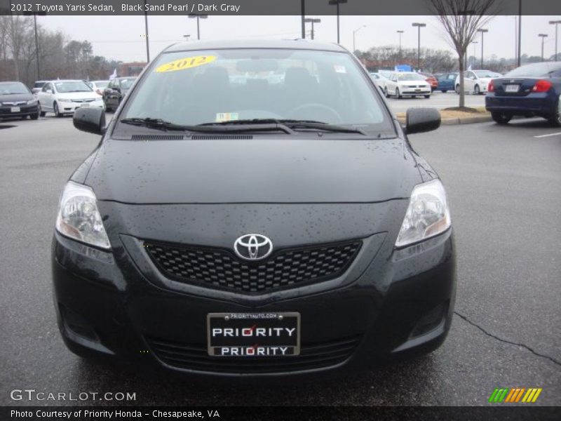 Black Sand Pearl / Dark Gray 2012 Toyota Yaris Sedan