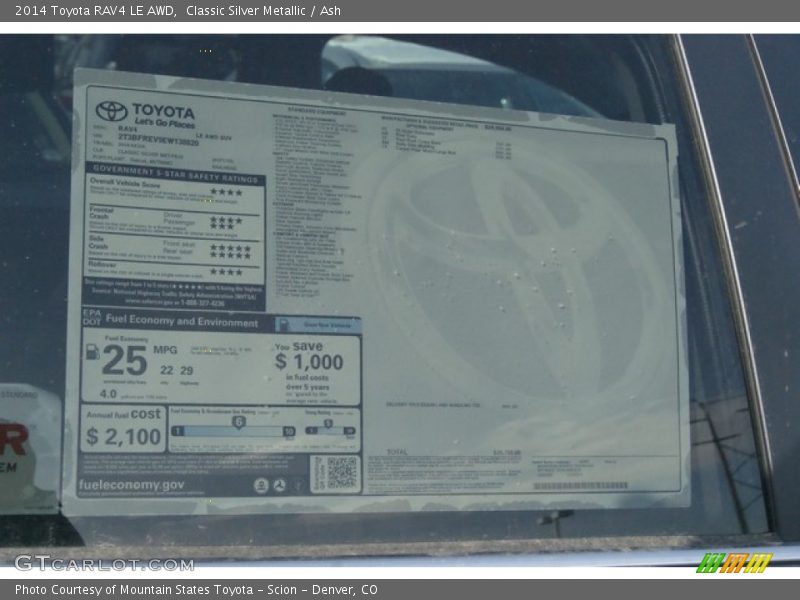 Classic Silver Metallic / Ash 2014 Toyota RAV4 LE AWD