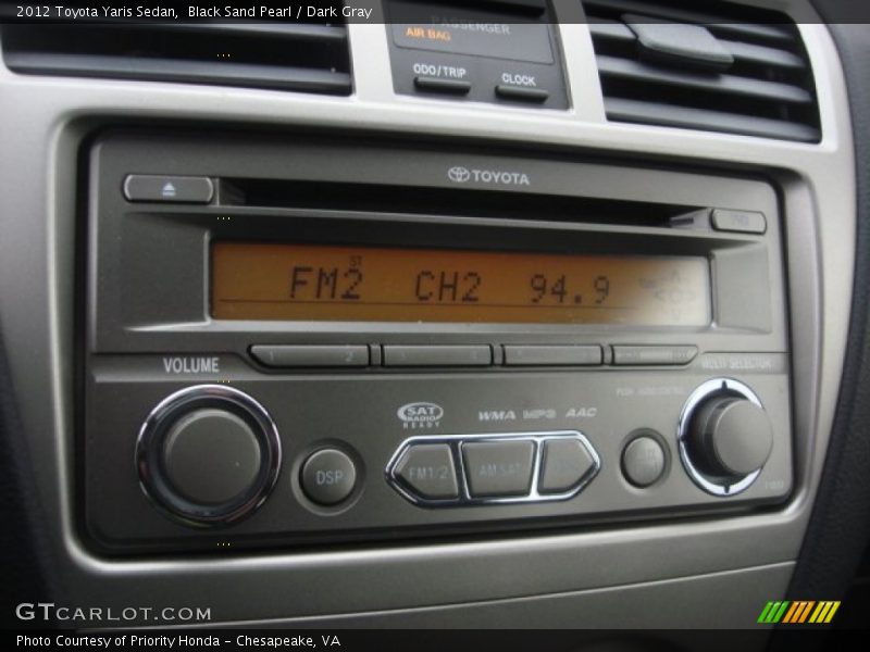 Black Sand Pearl / Dark Gray 2012 Toyota Yaris Sedan