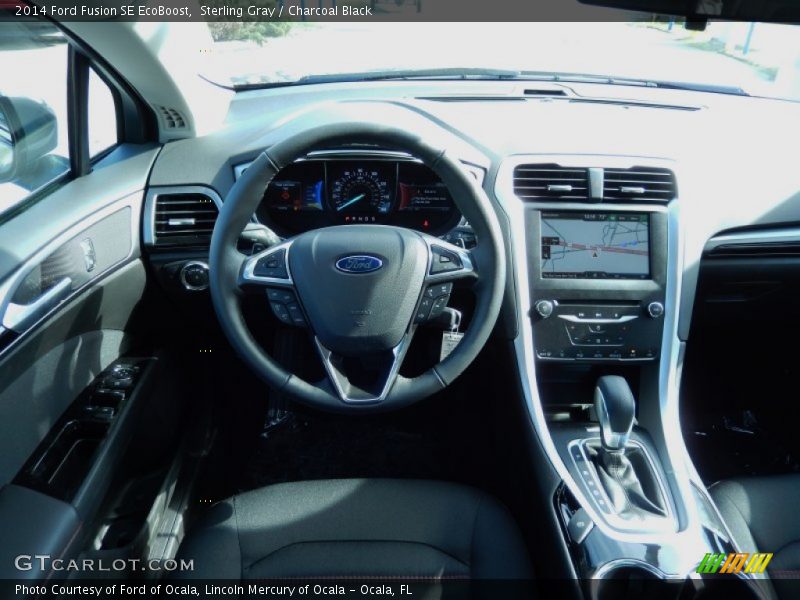 Sterling Gray / Charcoal Black 2014 Ford Fusion SE EcoBoost