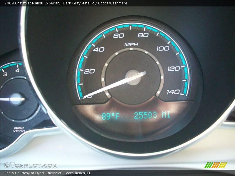 Dark Gray Metallic / Cocoa/Cashmere 2009 Chevrolet Malibu LS Sedan