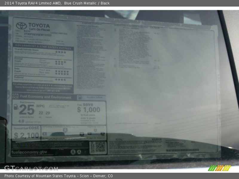 Blue Crush Metallic / Black 2014 Toyota RAV4 Limited AWD