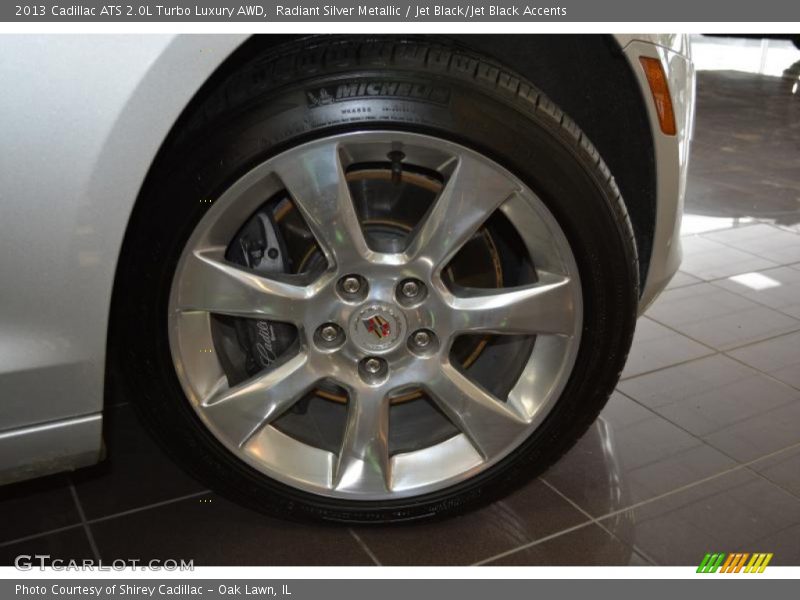 Radiant Silver Metallic / Jet Black/Jet Black Accents 2013 Cadillac ATS 2.0L Turbo Luxury AWD
