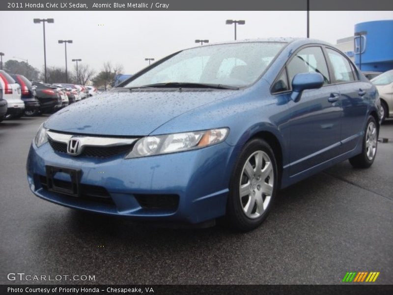 Atomic Blue Metallic / Gray 2011 Honda Civic LX Sedan