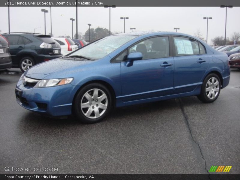 Atomic Blue Metallic / Gray 2011 Honda Civic LX Sedan