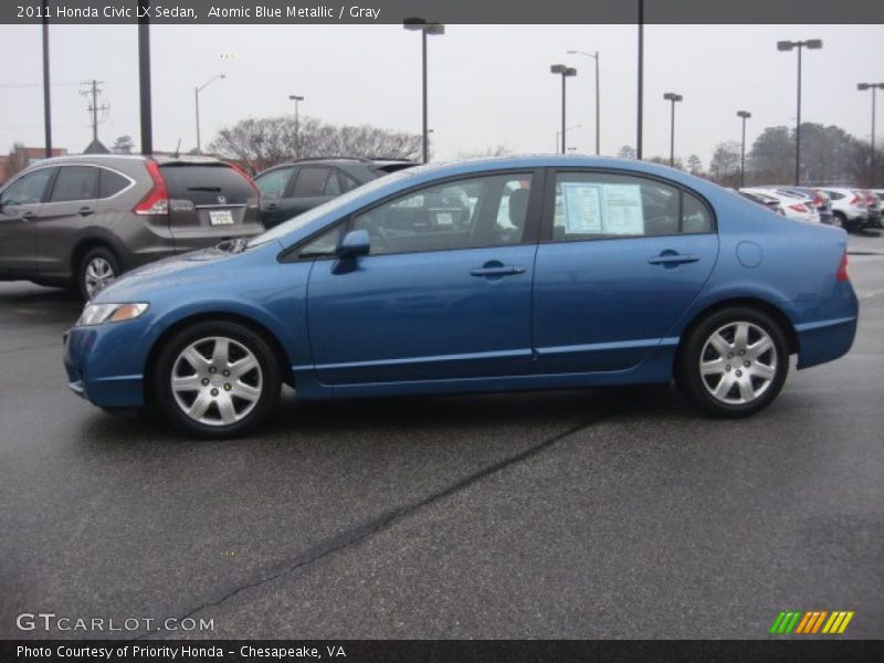 Atomic Blue Metallic / Gray 2011 Honda Civic LX Sedan