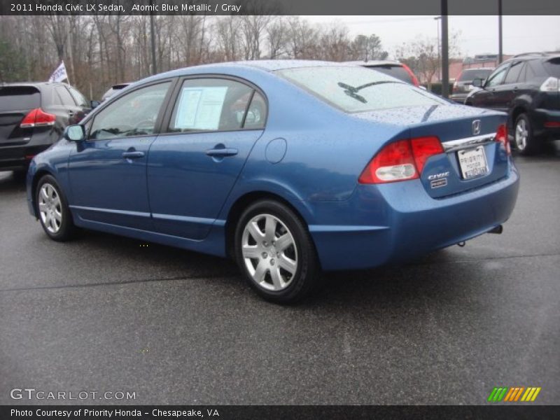 Atomic Blue Metallic / Gray 2011 Honda Civic LX Sedan