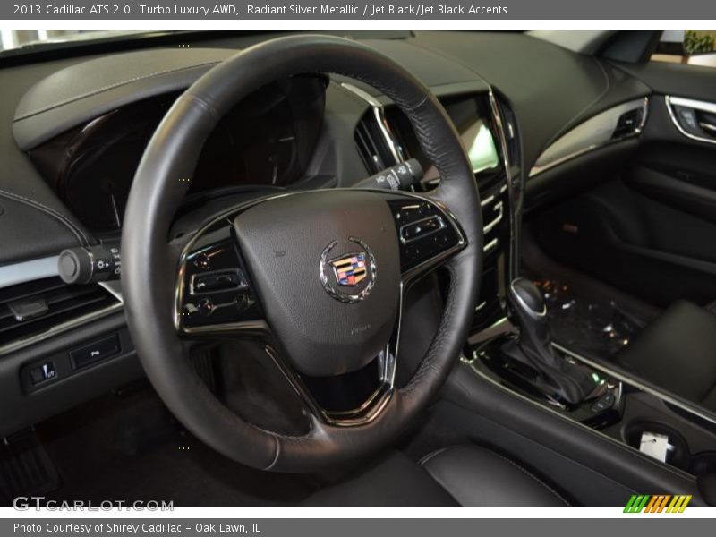 Radiant Silver Metallic / Jet Black/Jet Black Accents 2013 Cadillac ATS 2.0L Turbo Luxury AWD