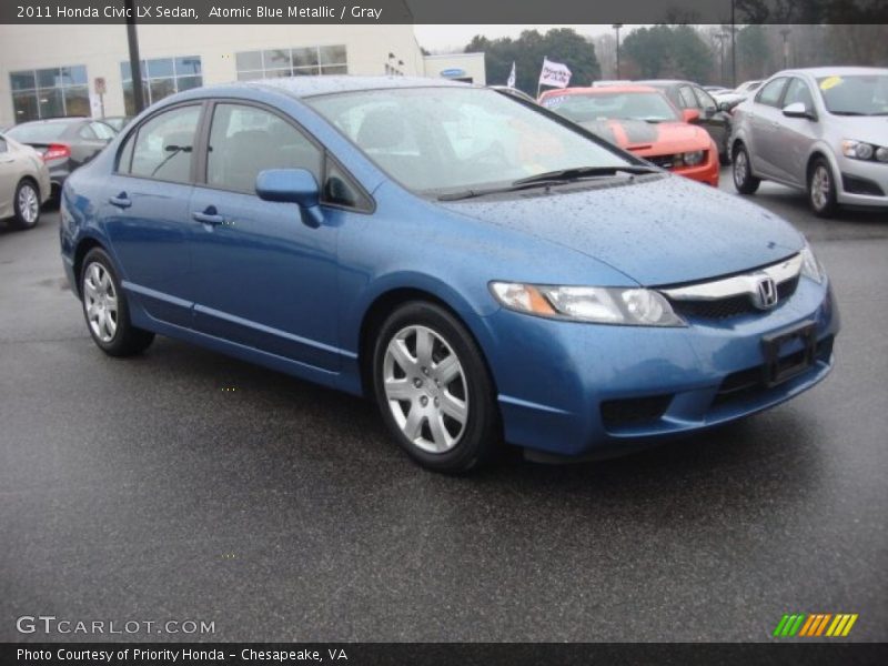 Atomic Blue Metallic / Gray 2011 Honda Civic LX Sedan