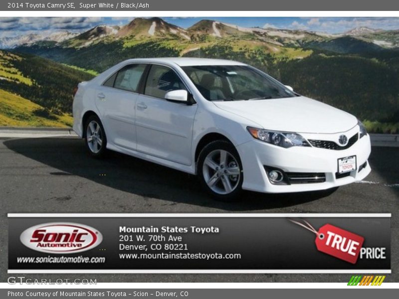 Super White / Black/Ash 2014 Toyota Camry SE