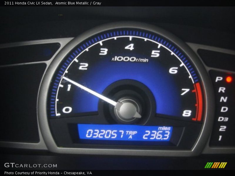Atomic Blue Metallic / Gray 2011 Honda Civic LX Sedan