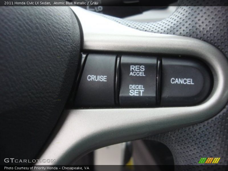 Atomic Blue Metallic / Gray 2011 Honda Civic LX Sedan