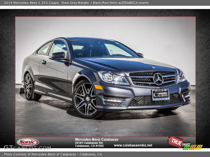 Steel Grey Metallic / Black/Red Stitch w/DINAMICA Inserts 2014 Mercedes-Benz C 250 Coupe