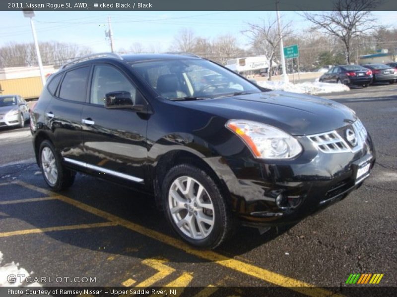Wicked Black / Black 2011 Nissan Rogue SL AWD