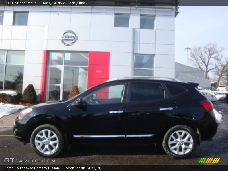 Wicked Black / Black 2011 Nissan Rogue SL AWD