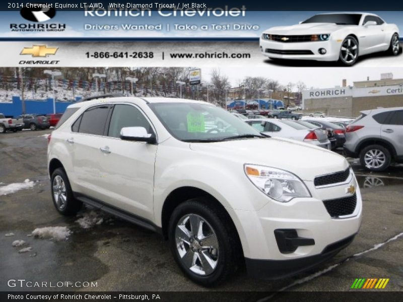 White Diamond Tricoat / Jet Black 2014 Chevrolet Equinox LT AWD