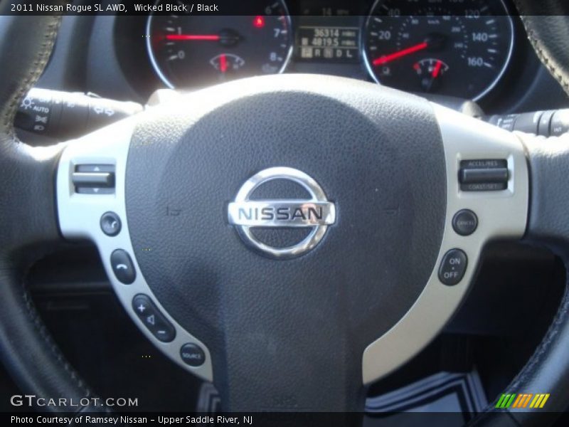 Wicked Black / Black 2011 Nissan Rogue SL AWD