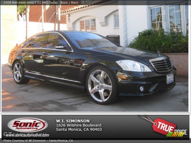 Black / Black 2008 Mercedes-Benz S 63 AMG Sedan