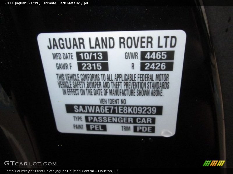 Ultimate Black Metallic / Jet 2014 Jaguar F-TYPE