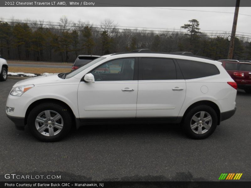 White / Ebony 2012 Chevrolet Traverse LT AWD