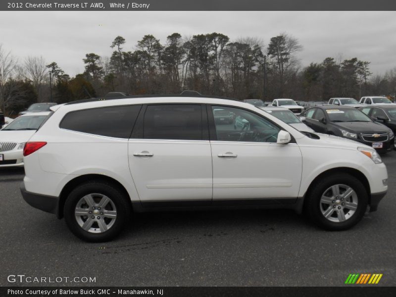 White / Ebony 2012 Chevrolet Traverse LT AWD
