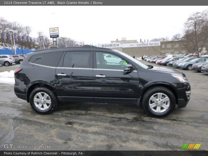 Black Granite Metallic / Ebony 2014 Chevrolet Traverse LT AWD
