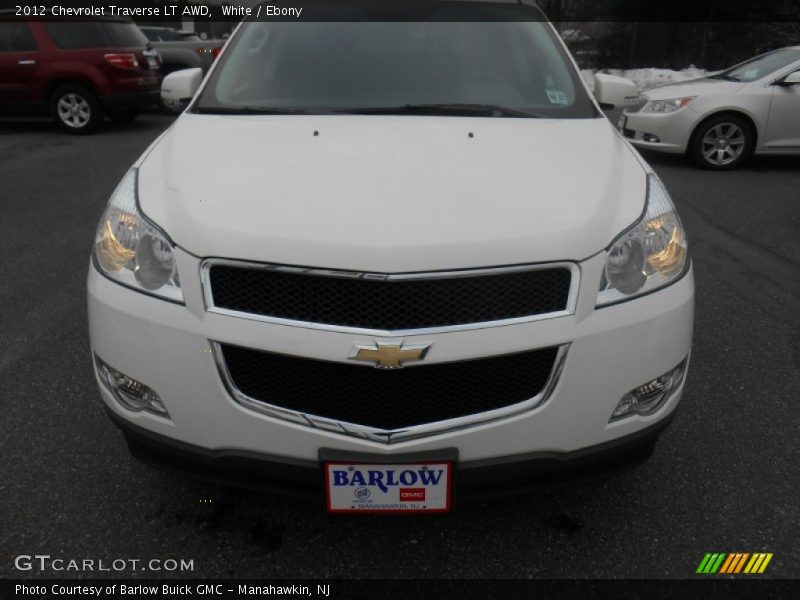 White / Ebony 2012 Chevrolet Traverse LT AWD