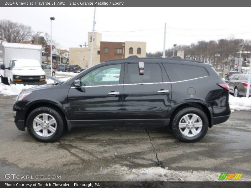 Black Granite Metallic / Ebony 2014 Chevrolet Traverse LT AWD