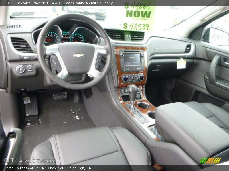 Black Granite Metallic / Ebony 2014 Chevrolet Traverse LT AWD