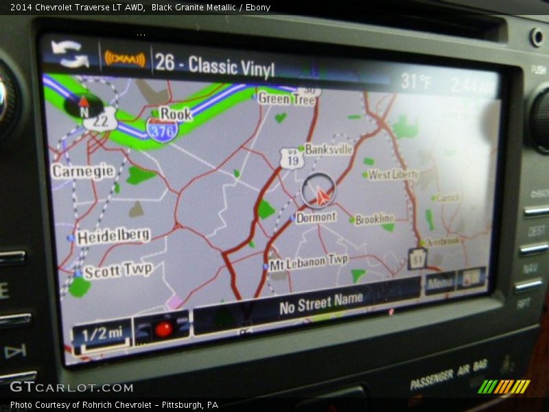 Black Granite Metallic / Ebony 2014 Chevrolet Traverse LT AWD