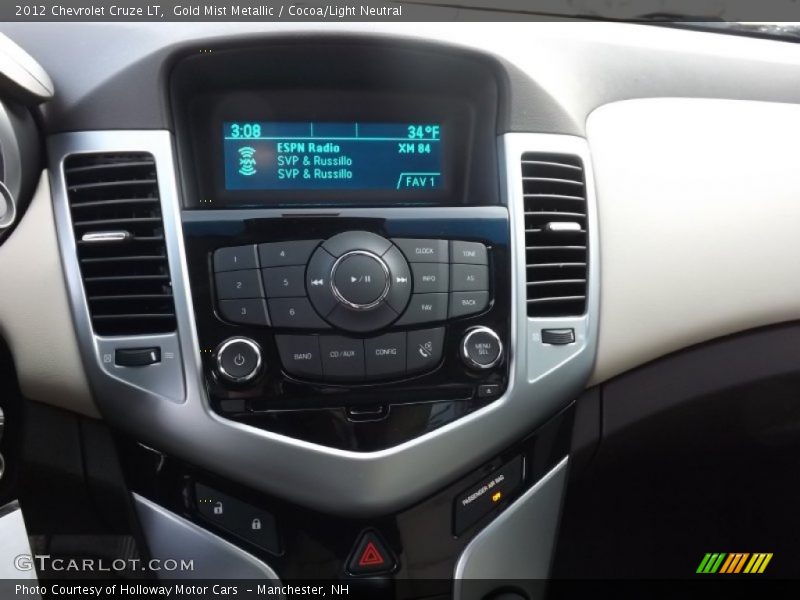 Gold Mist Metallic / Cocoa/Light Neutral 2012 Chevrolet Cruze LT