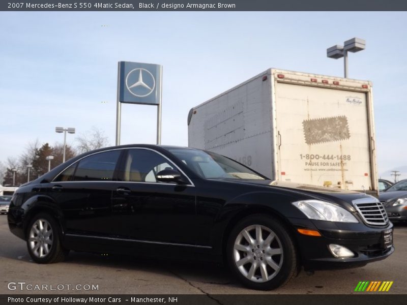 Black / designo Armagnac Brown 2007 Mercedes-Benz S 550 4Matic Sedan