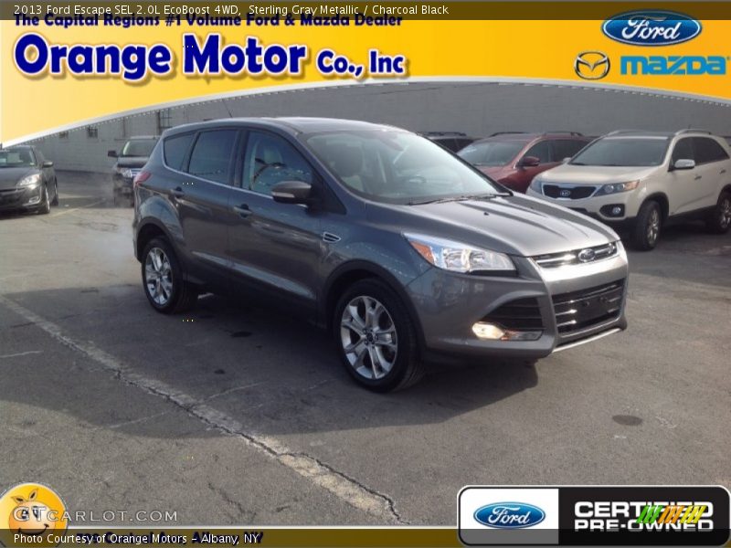 Sterling Gray Metallic / Charcoal Black 2013 Ford Escape SEL 2.0L EcoBoost 4WD