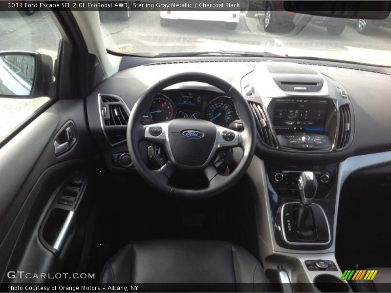 Sterling Gray Metallic / Charcoal Black 2013 Ford Escape SEL 2.0L EcoBoost 4WD
