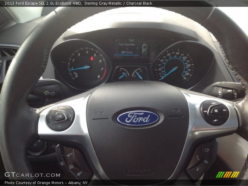 Sterling Gray Metallic / Charcoal Black 2013 Ford Escape SEL 2.0L EcoBoost 4WD