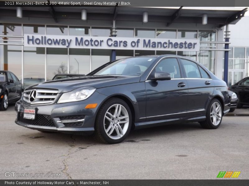 Steel Grey Metallic / Black 2013 Mercedes-Benz C 300 4Matic Sport
